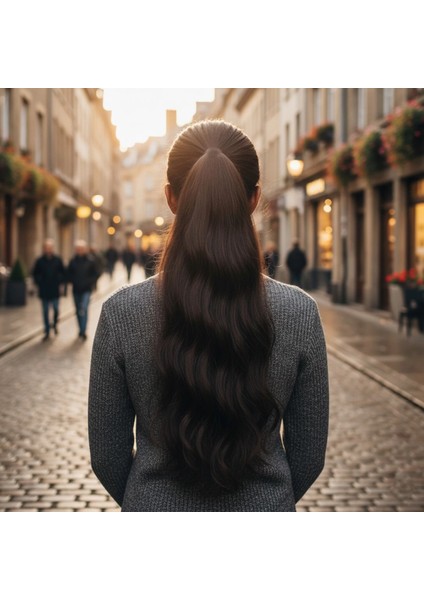 Tokalı Dalgalı At Kuyruğu - Koyu Kahve