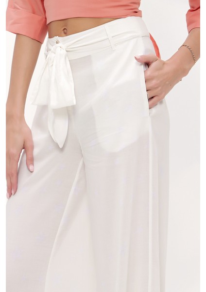 Ekru Desenli bol Kesim viskon pantolon 41250 fırsatları