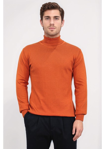 Tam Balıkçı Kiremit Triko Kazak