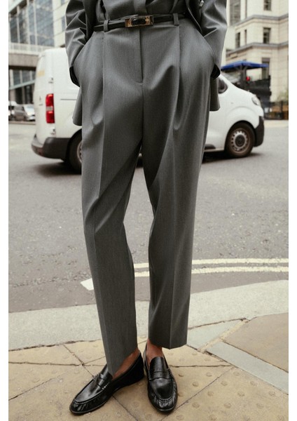 Premium Kybele Yüksek Bel Dokuma Straight Pantolon fiyatları