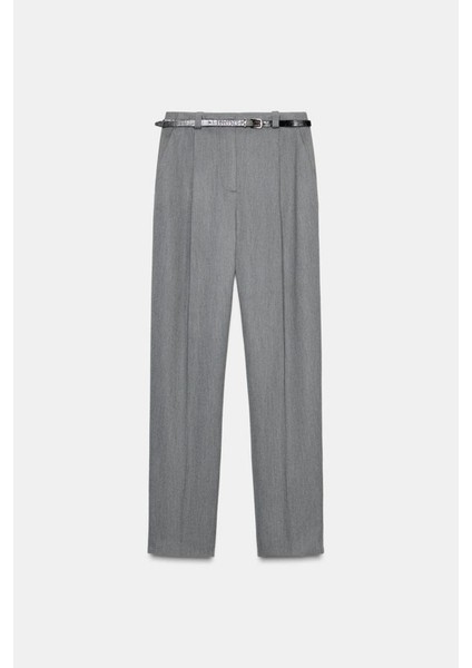 Premium Kybele Yüksek Bel Dokuma Straight Pantolon modelleri