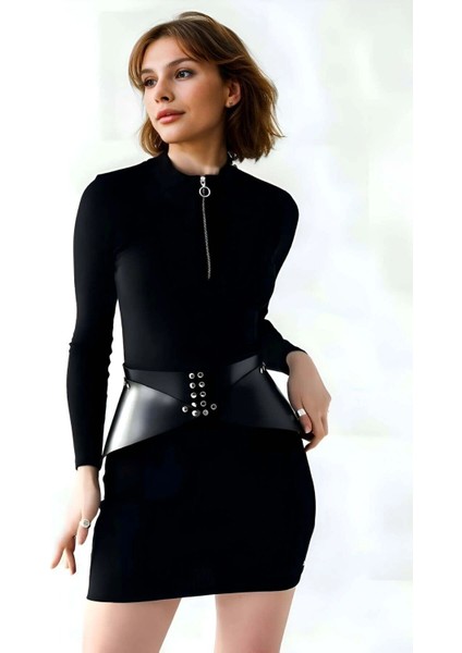 Şık Kadın Kemer, Tarz Kadın Kemer, Elbise Üstü Deri Korse Kemer - APFT873