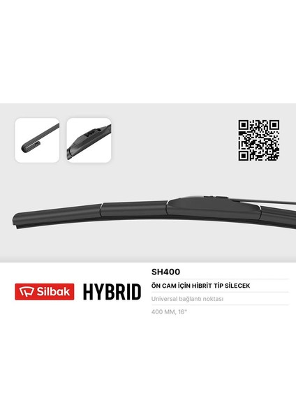 SİLECEK SÜPÜRGESİ HYBRID TİPİ 400MM ÜNİVERSAL