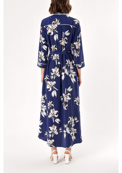 Çiçek Baskı Biyeli gömlek elbise 94039 fırsatları