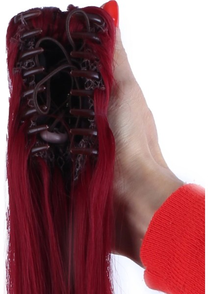 Tokalı Dalgalı At Kuyruğu - Kızıl indirimleri