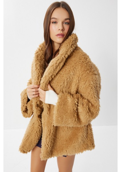 Oversize Suni Kürk Kaban LVW0008 Camel modelleri