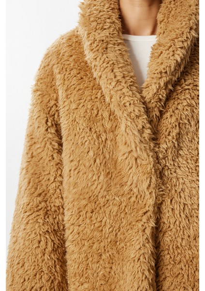 Oversize Suni Kürk Kaban LVW0008 Camel indirimleri