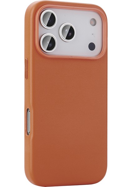 iPhone 17 Pro Max Kılıf M-Safe Şarj Özellikli Pu Deri Görünümlü Znth Kupra Kapak - Pembe modelleri