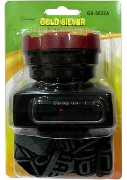 Gold Silver GS-5032A 3 Watt Power LED'li Şarj Edilebilir Kafa Lambası fırsatları