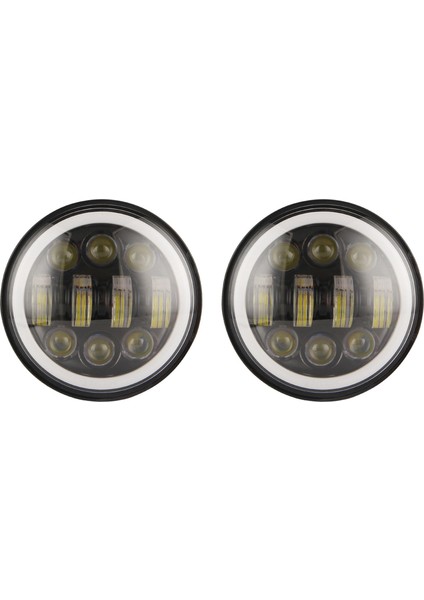 2x Yeni En Parlak 80W 5 75 Inç Yuvarlak LED Projeksiyon Motosikletleri Far Siyah (Yurt Dışından)