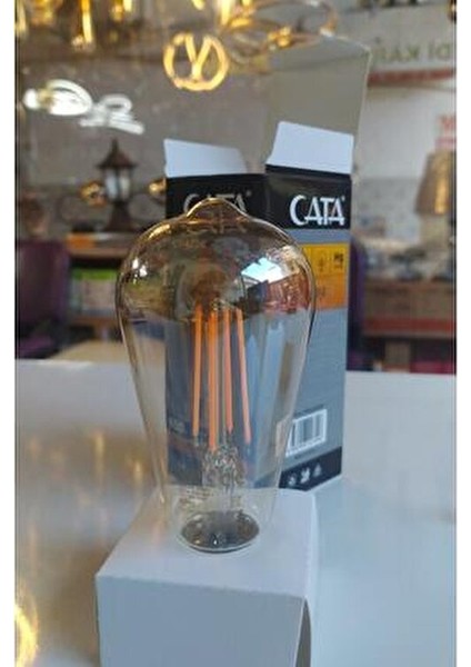 Rustik LED Ampül ST64 E27 8W Amber Renk Sıcaklığı Enerji Tasarruflu 15.000 Saat Ömür modelleri