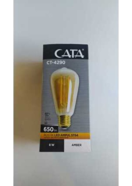 Rustik LED Ampül ST64 E27 8W Amber Renk Sıcaklığı Enerji Tasarruflu 15.000 Saat Ömür indirimleri