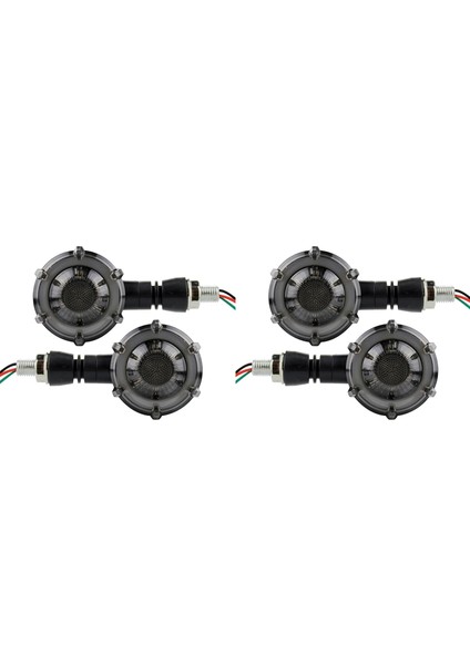 4pcs Motosiklet Dönüş Sinyali Değiştirilmiş LED Iki Renkli Dairesel Flama Dönüş Sinyali Göstergesi Gündüz Çalışma Işıkları (Yurt Dışından)