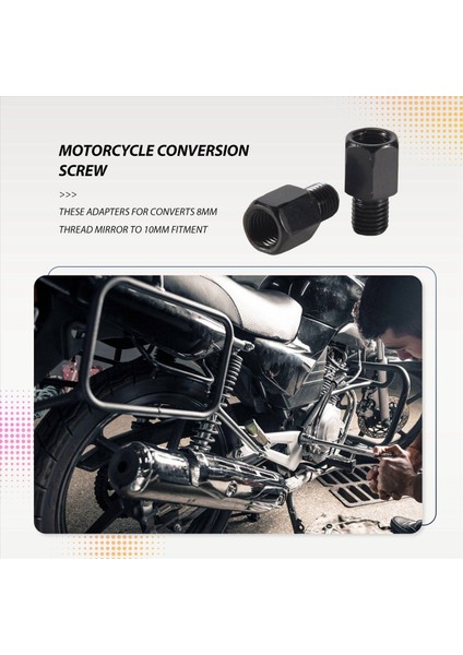 2 Adet Motosiklet Aynası Adaptörleri Saat Yönünde 8mm Ila 10MM Siyah Dönüştürür (Yurt Dışından) fiyatları