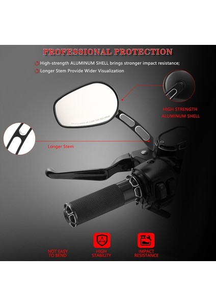 Harley Touring Road Glide Fltrx Glide Flht Yol Kral Gidon Montaj Aynaları Için 8mm Dikiz Aynaları (Yurt Dışından) fiyatları