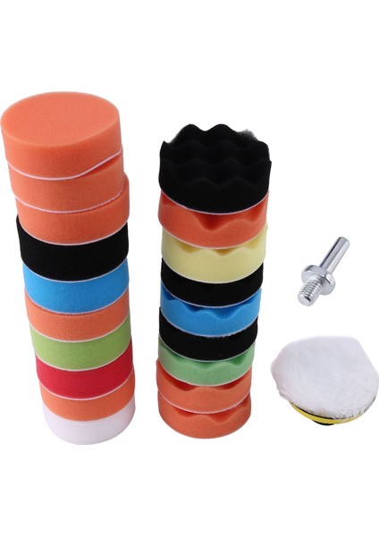 22PCS 3 &quot Parlatıcı Ağda Pilisiz Sünger Padleri Kit Seti Set Parlatıcı Matkap (Yurt Dışından)