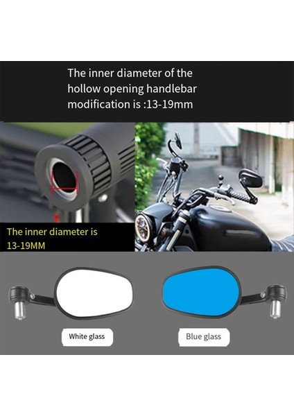 Evrensel Motosiklet 22MM Gidon Dikiz Aynası Oval Reflektör Ayna Modifikasyon Aksesuarları B (Yurt Dışından) fırsatları