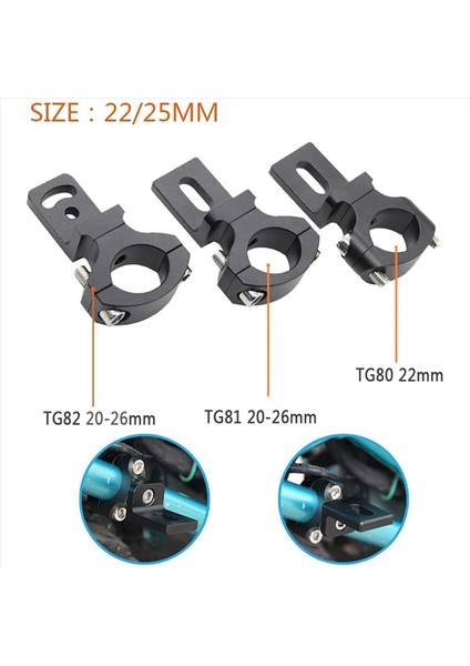 2x Evrensel 22MM 25MM 7/8inç Motosiklet Far Parantesi Spot Işık Tüp Kelepçesi Cafer Racer Chopper TG82 (Yurt Dışından) fırsatları