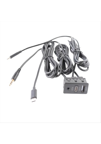 Araba Android Navigasyon Makinesi Aux Panel Çift Tip-C+Aux Giriş Usb+Aux Arayüz Paneli Uzatma Kablosu Adaptör Paneli (Yurt Dışından)