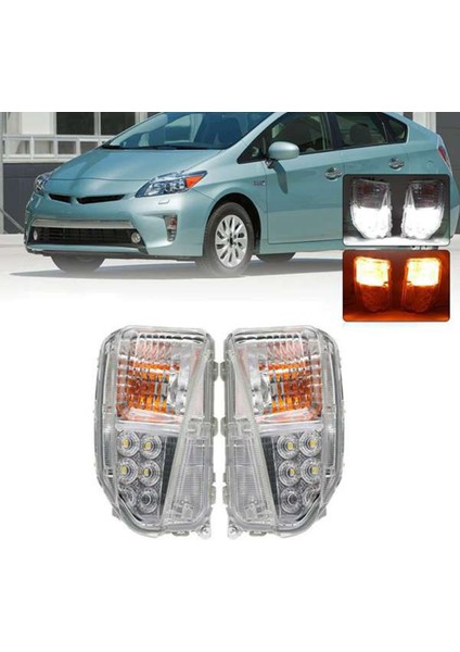 LED Araba Sağ Ön Tampon Sis Lambası Drl Toyota Prius ZVW30 Için Gündüz Çalışma Işıkı 2012-2015 (Yurt Dışından) fiyatları