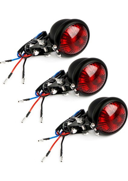 3x Kırmızı 12V LED Siyah Ayarlanabilir Cafe Racer Style Tail Işık Motosikletleri Motosiklet Fren Arka Lamba Kuyruk Işığı (Yurt Dışından)