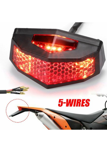 5 Arada 1 Motosiklet LED Sinyalleri Arka Kuyruk Frenli Işık Plakası Universal Red Durdur (Yurt Dışından) fiyatları