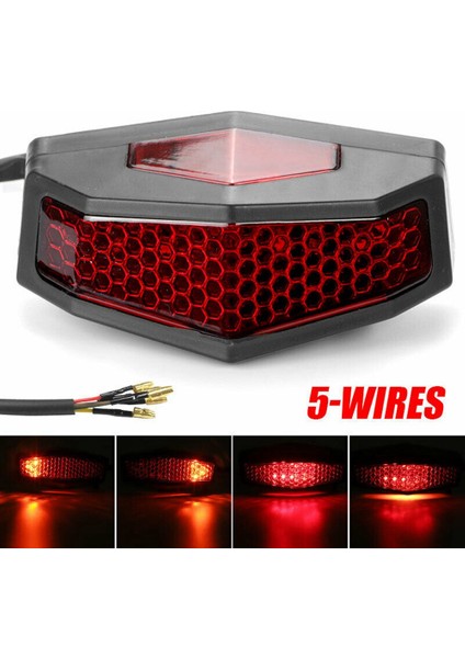 5 Arada 1 Motosiklet LED Sinyalleri Arka Kuyruk Frenli Işık Plakası Universal Red Durdur (Yurt Dışından) modelleri