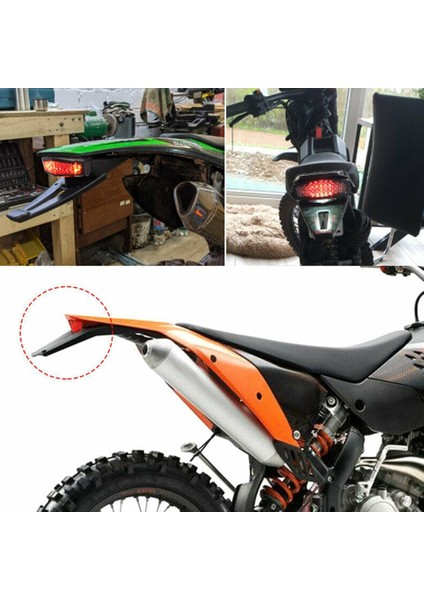 5 Arada 1 Motosiklet LED Sinyalleri Arka Kuyruk Frenli Işık Plakası Universal Red Durdur (Yurt Dışından) fırsatları