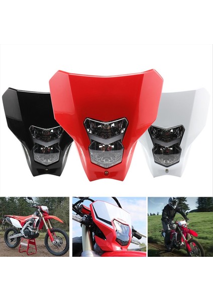 Off-Road Motosiklet Far For Işığı Hayalet Hayalet Yüz Maskesi HONDACRF450L Için Halojen Far (Yurt Dışından) fiyatları