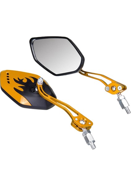 4pcs / Set Universal Motosiklet Dikiz Aynaları Motosiklet 360 Derece Döndürme 8 / 10MM Siyah+Altın ve Siyah+Mavi (Yurt Dışından) modelleri