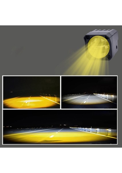 Motosiklet LED Çift Renkli Spot Işığı Spot Işın Lambası Beyaz Sarı Kir Bisiklet Scooter Offroad Yardımcı Sis Işığı (Yurt Dışından) fiyatları