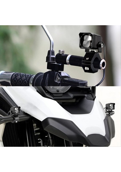 Motosiklet LED Çift Renkli Spot Işığı Spot Işın Lambası Beyaz Sarı Kir Bisiklet Scooter Offroad Yardımcı Sis Işığı (Yurt Dışından) fırsatları