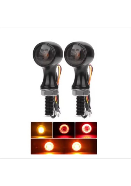 2pcs Motosiklet 12V Turn Sinyal Işığı 4pin Göstergesi Işık Arka Lamba Lambası Fren Lambası Daul Renk Sarı Kırmızı Işık (Yurt Dışından) fırsatları