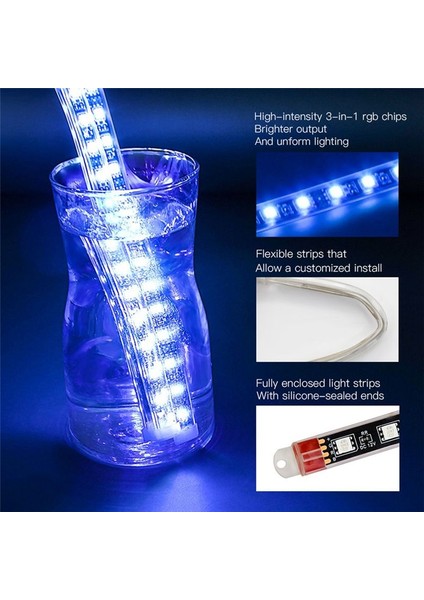 Motosiklet LED Yırtılma Kiti Rgb Harledson Havıdson Honda Kawasakı Suzukı 12 Pcs Için Işık Su Geçirmez Şeritler (Yurt Dışından)