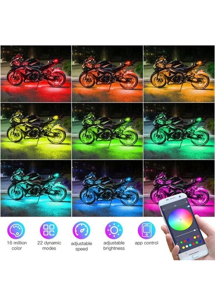 Motosiklet LED Yırtılma Kiti Rgb Harledson Havıdson Honda Kawasakı Suzukı 12 Pcs Için Işık Su Geçirmez Şeritler (Yurt Dışından) indirimleri