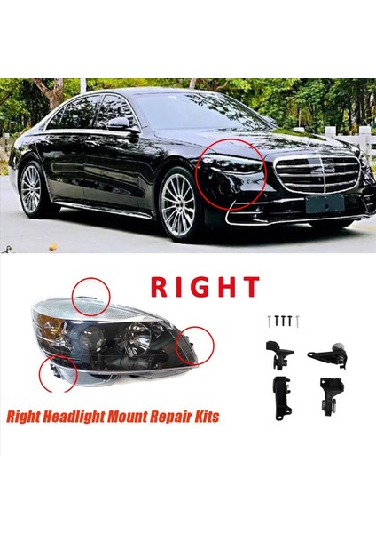 Sağ Far Braketi Montaj Onarım Kitleri A2238208404 Mercedes-Benz S Sınıfı W223 2021-2024 S350 S400 S450 S500 S650 (Yurt Dışından) fiyatları