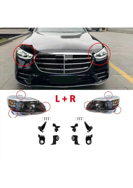 Sağ Far Braketi Montaj Onarım Kitleri A2238208404 Mercedes-Benz S Sınıfı W223 2021-2024 S350 S400 S450 S500 S650 (Yurt Dışından) modelleri