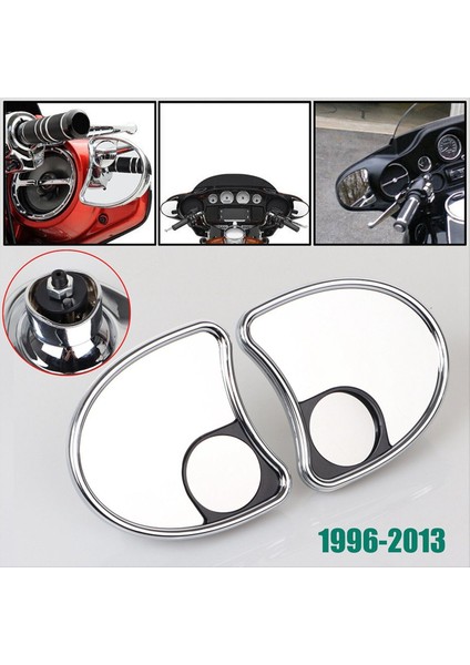 Chrome Batwing Iç Kaplama Dağı Yan Aynalar Harley Touring Için Nokta (Yurt Dışından)