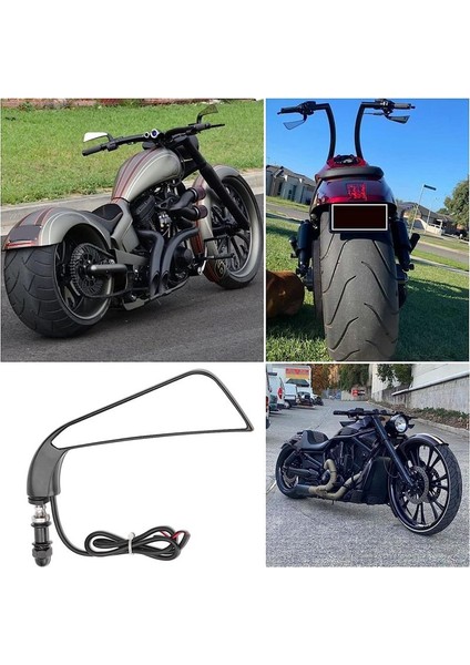 Harley Dyna Fatboy Softail Sportster Için LED Dönüş Sinyali Işığı ile Motosiklet Orak Dikiz Yan Ayna (Yurt Dışından) indirimleri