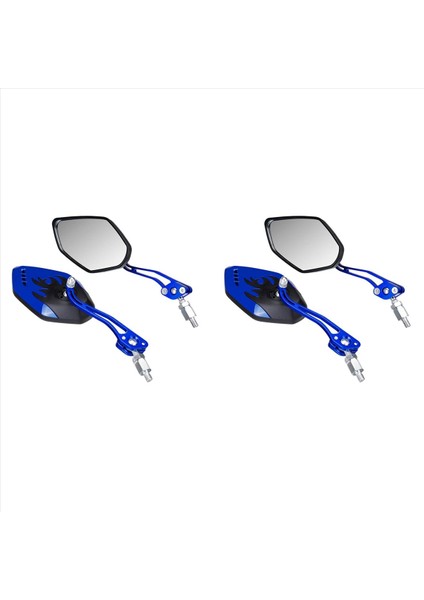 4pcs Evrensel Dikiz Aynaları 360 Derece Rotasyon Motosiklet Motosiklet Motosiklet Scooter Yan Aynalar 8 / 10MM Siyah+Mavi (Yurt Dışından)