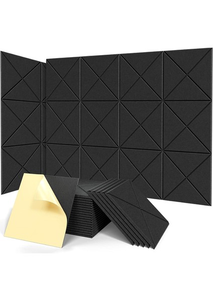 12 Paket Akustik Paneller, 12X12X0.4 Inç Ses Geçirmez Köpük Paneller, Siyah (Yurt Dışından)