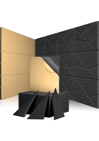 12 Adet Ses Geçirmez Duvar Panelleri Stüdyo, Ofis, Oda Için Akustik Paneller (Yurt Dışından)