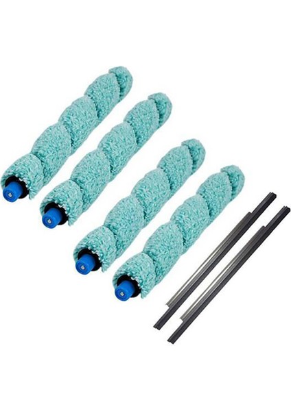 6pcs Zemin Yıkama Robotik Temizleyici Ana Fırça ve Kazık Değiştirme Ilife W400 Zemin Yıkama Robot Parçaları Aksesuarları (Yurt Dışından)
