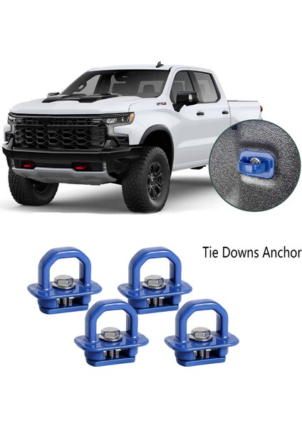 Silverdo Için Mavi Kamyonet Kasası Yan Duvar Ankrajları 4 Parça Set (Yurt Dışından)