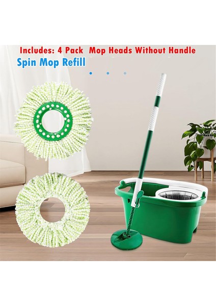 4 Paket Spin Paspası Yedek Başlık Libman Tornado Spin Mop Sistemi, Büyük Mikrofiber Yuvarlak Dönen Mop Yatık Kafası (Yurt Dışından) modelleri