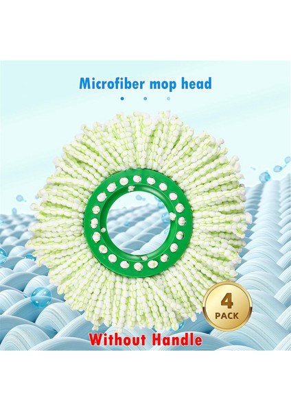 4 Paket Spin Paspası Yedek Başlık Libman Tornado Spin Mop Sistemi, Büyük Mikrofiber Yuvarlak Dönen Mop Yatık Kafası (Yurt Dışından) fırsatları