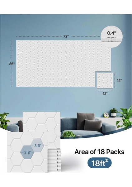 15 Paket Ses Geçirmez Duvar Panelleri 12X12X0.4 Inç Ses Geçirmez Paneller Beyaz (Yurt Dışından) fiyatları