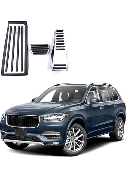 Volvo XC90 2018 2019 2019 2020 Paslanmaz Çelik Otomobil Hızlandırıcı Yakıt Pedalı Freni Ayağı Dinlenme Pedalları Kapak Aksesuarları Lhd (Yurt Dışından) modelleri