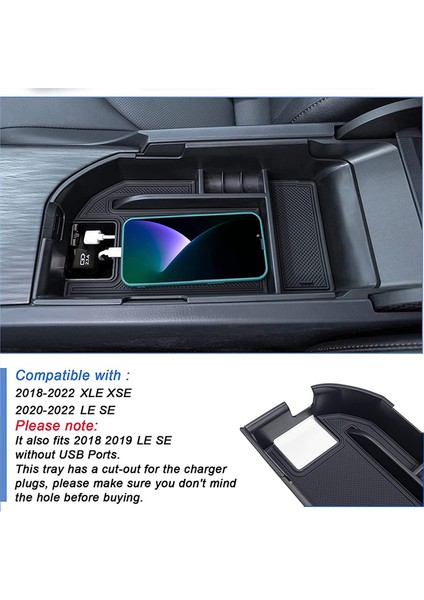 2018-2022 Toyota Camry Xle Xse 2020-2022 Camry Le Se Için Merkez Konsol Organizatör Aksesuarları Çift USB Bağlantı Noktaları (Yurt Dışından) indirimleri