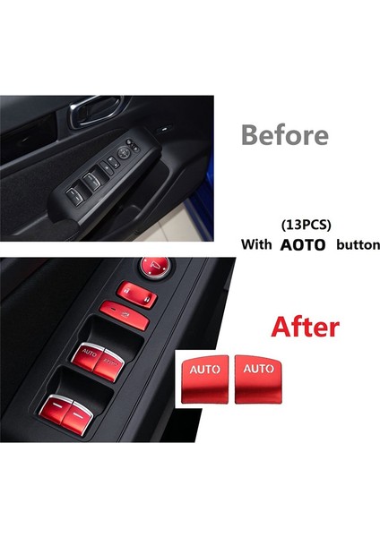 13 Adet Kırmızı Pencere Camı Kaldırma Anahtarı Düğmesi Kapağı Döşemesi (Yurt Dışından) indirimleri